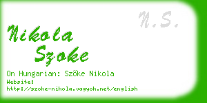nikola szoke business card